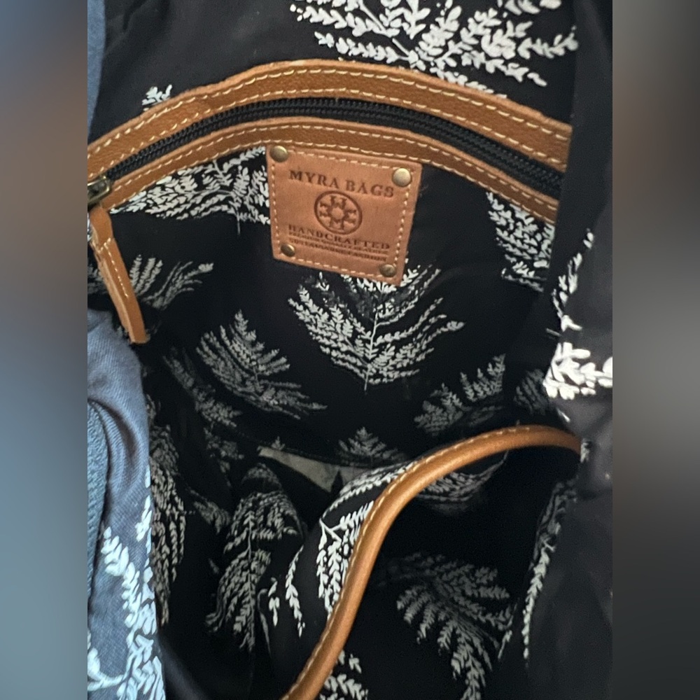 Myra - Western Denim Floral Tote Bag Boho Cowgirl Purse Vintage 90s Style - Picture 9 of 15